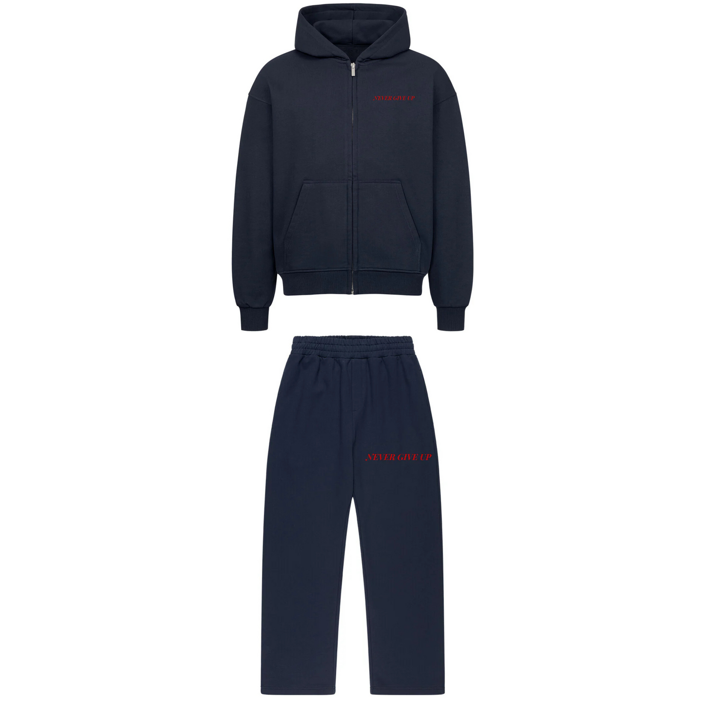 NEVER GIVE UP Sweatsuit Blau